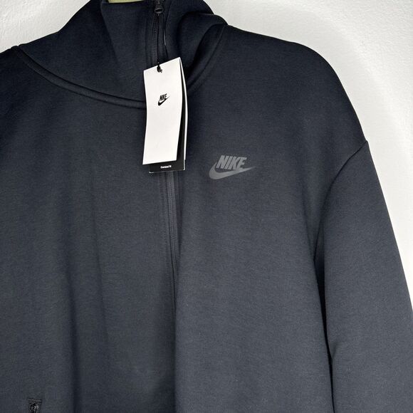 Nike Women's Tech Fleece Oversized Full-Zip Cape Hoodie Black Size Large Jacket - Picture 5 of 11